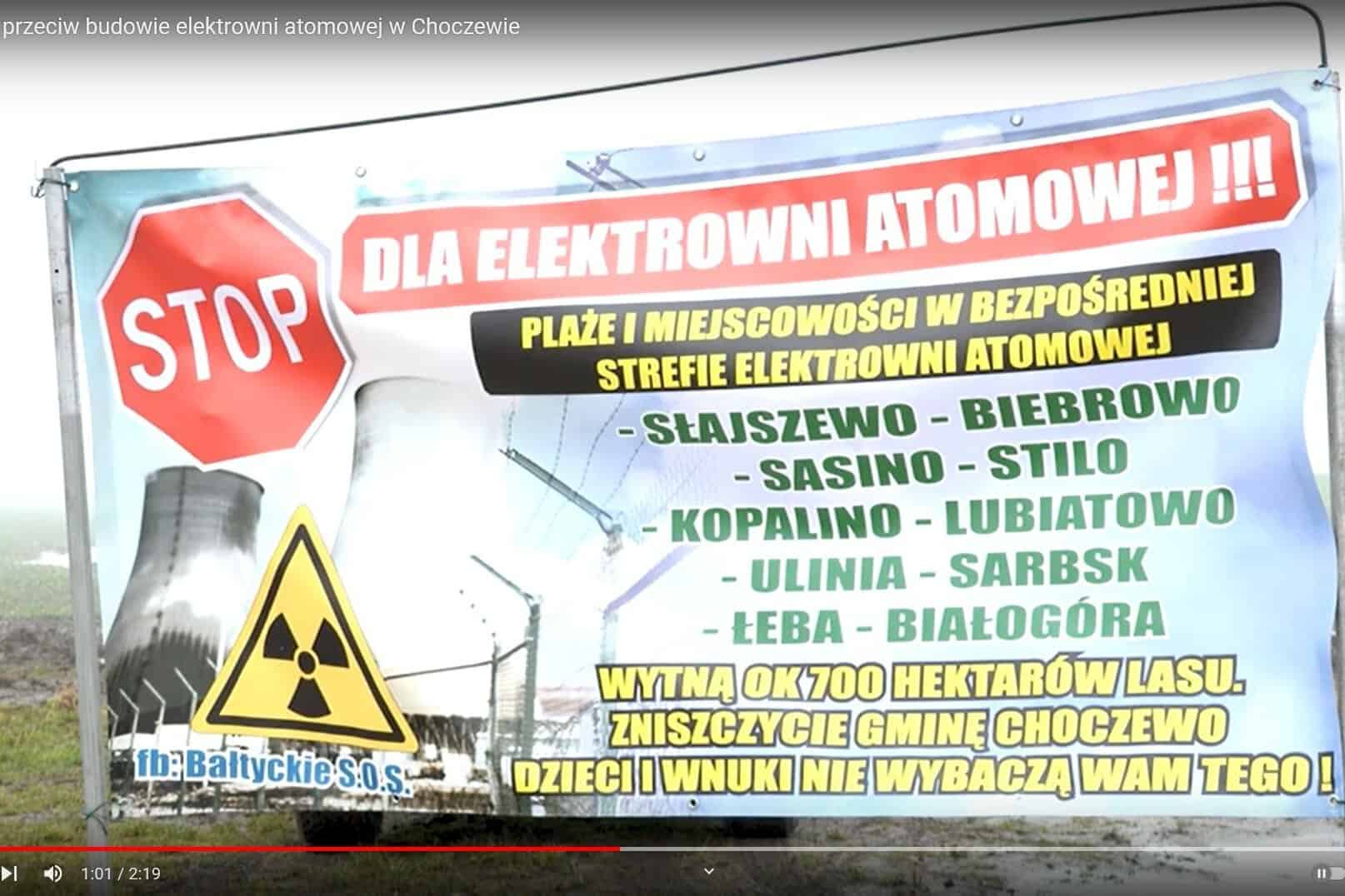 Blokując drogę protestowali przeciw budowie elektrowni atomowej wideo