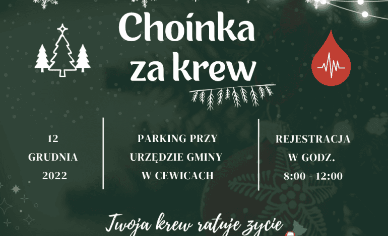 „Choinka za krew” – ciekawa akcja poboru krwi w Cewicach 