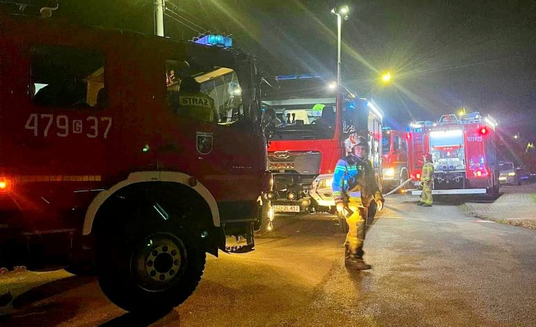 Nocny pożar kotłowni w domu przy ul. Brzozowej w Lęborku